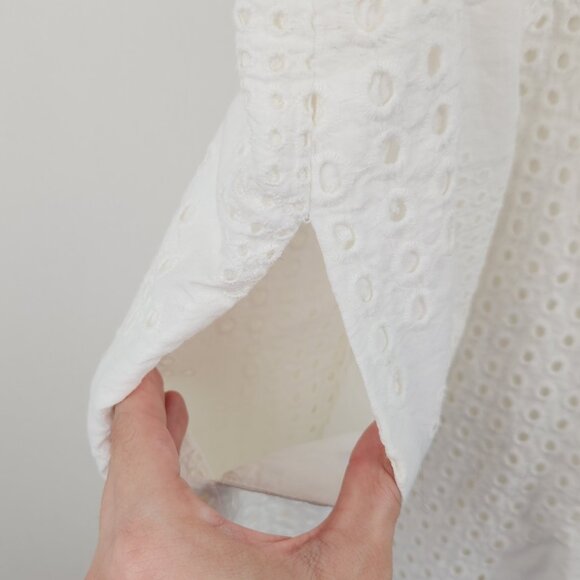 Trina Turk White Tahlia Eyelet Romper Adjustable Straps sz 2 - Picture 5 of 9